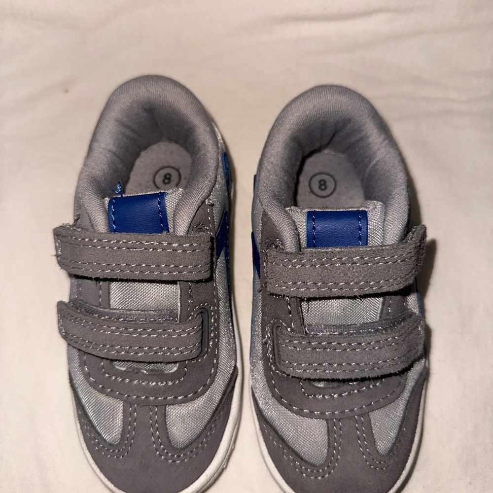 OshKosh B'gosh Gray and Blue Sneakers with Velcro Straps